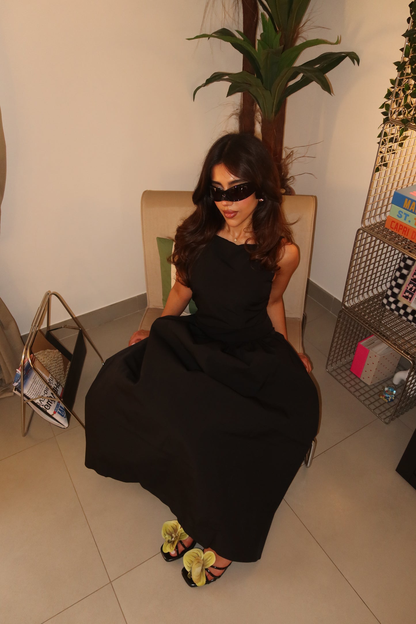 Classic Low Waist Black Dress