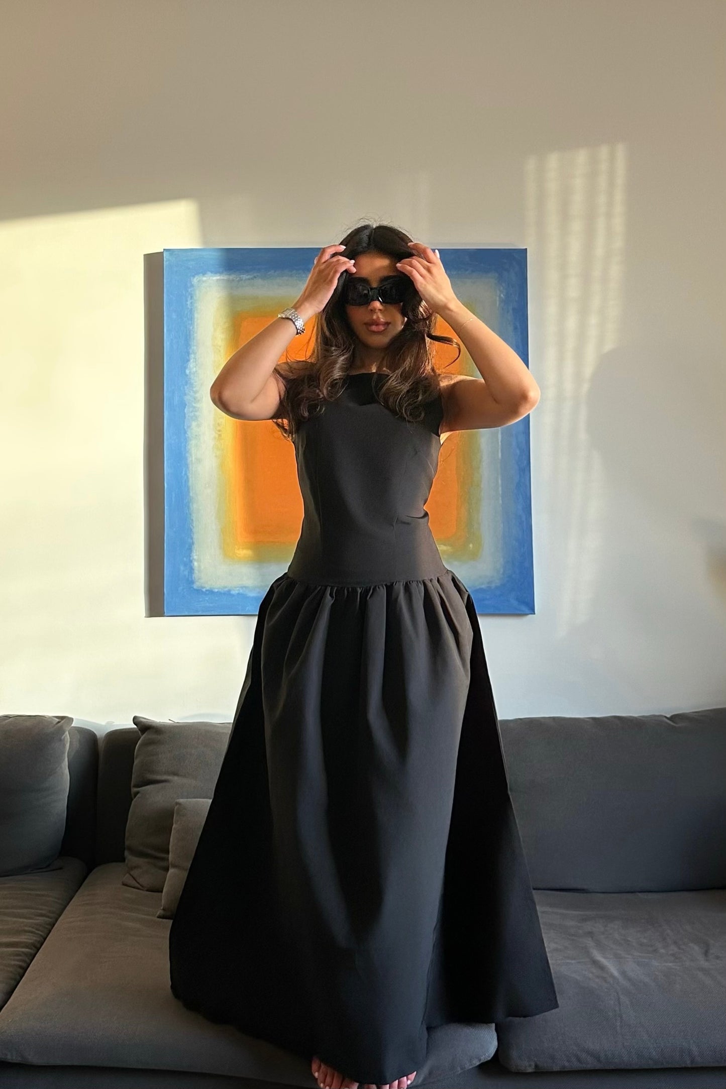Classic Low Waist Black Dress